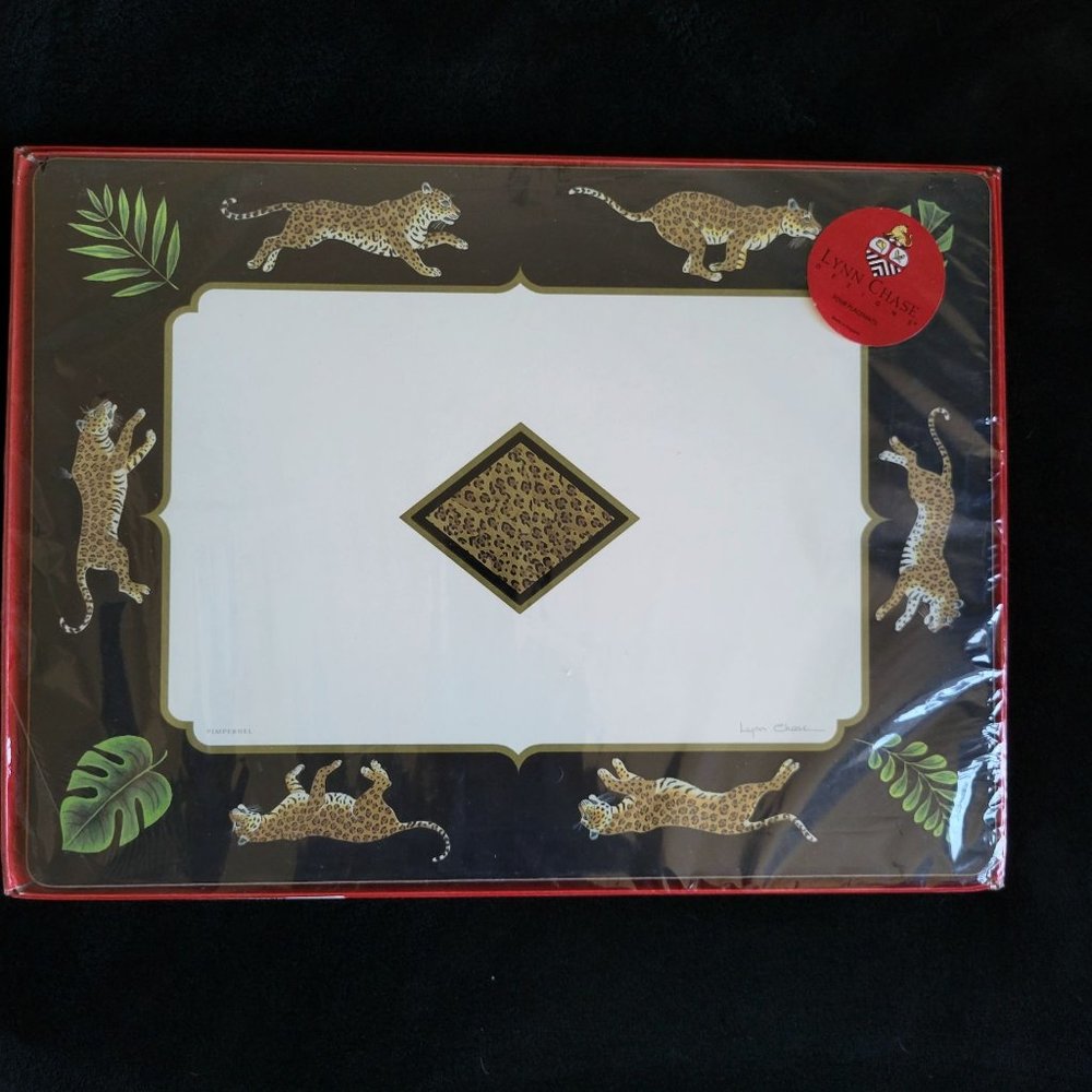 Set [of 4] Vtg NOS NIP Lynn Chase Jaguar Jungle Pimpernel Placemats